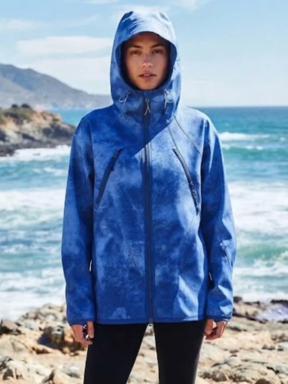 FP Movement Women Blue Printed Canyon Crushin' Jacket Size S NWT 228$+TAX